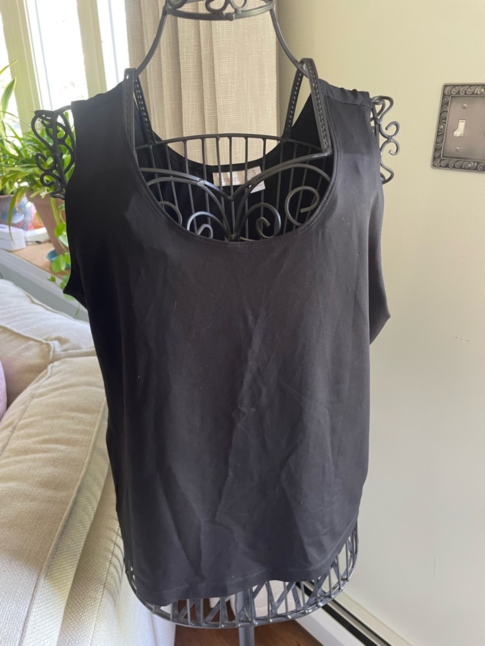 Chico's Black Scoop Neck Tank Top